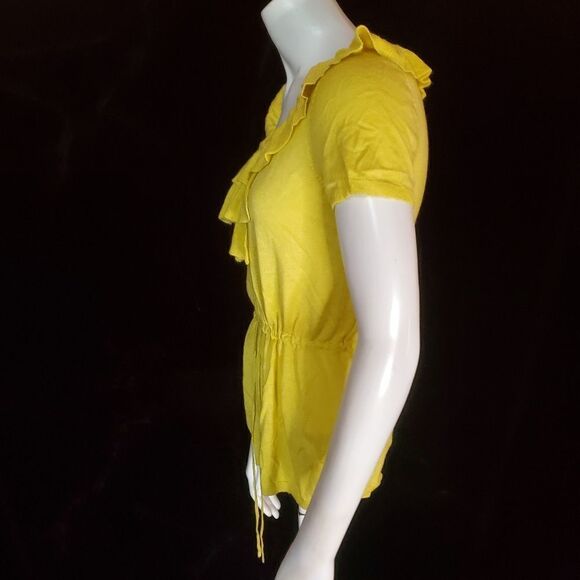 Calvin Klein Yellow Ruffle Blouse (PS) - Picture 4 of 6